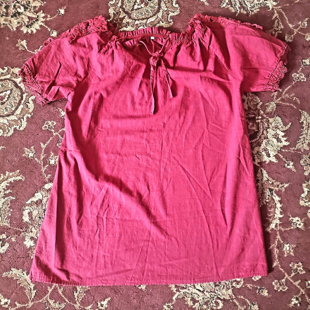 Red Renaissance Blouse, size XL